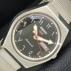 SEIKO 5 AUTOMATIC VINTAGE 6309A JAPAN MENS ARABIC BLACK DIAL WATCH a702669-1
