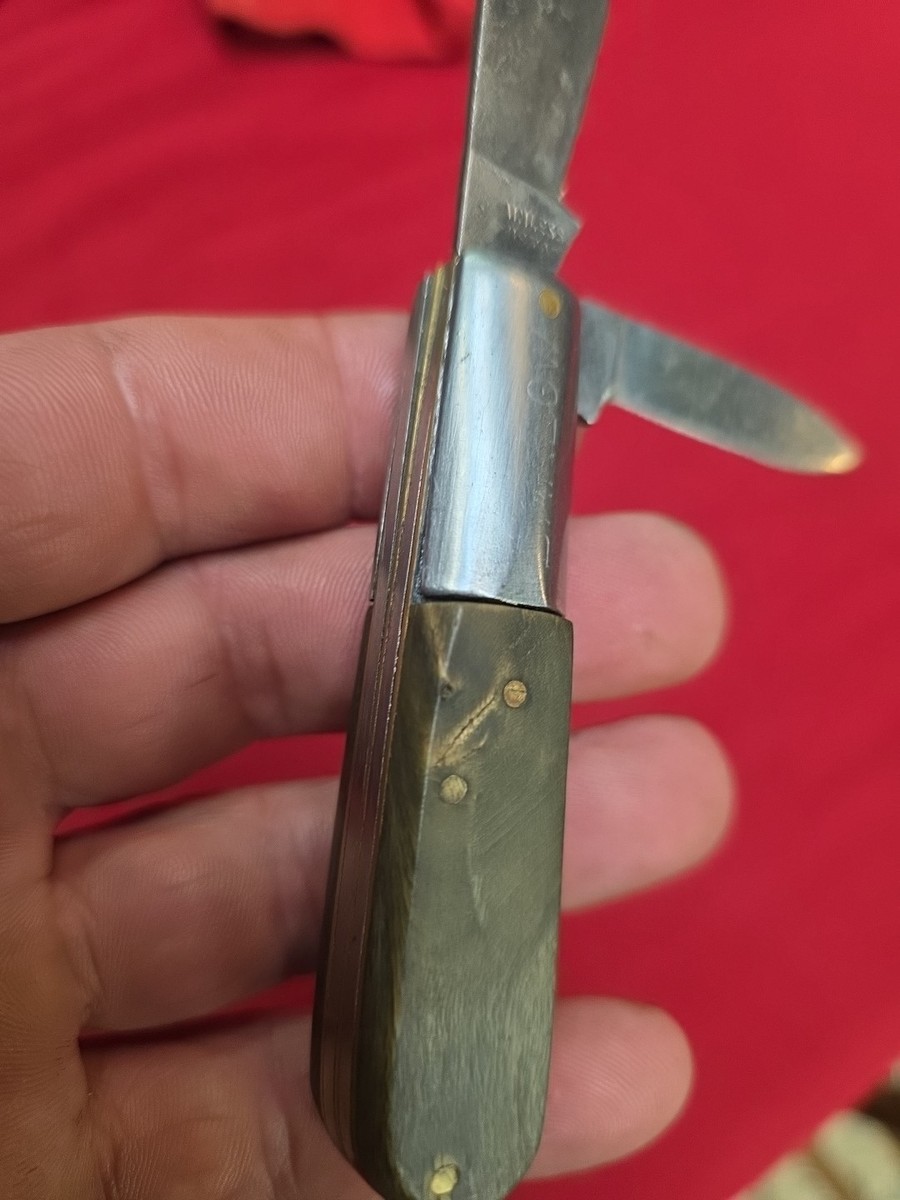 ANTIQUE VINTAGE BARLOW 2 BLADE POCKET JACK KNIFE WORN UNRESTORED 5