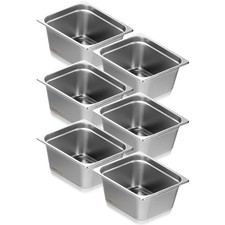 VEVOR 6 Pack 1/2 Size Hotel Pans Steam Table Pan Stainless Steel 6" Deep