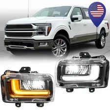 LED Bumper Fog Lights Amber Turn for 2025 F150 King Ranch/Platinum (Plug & Play)