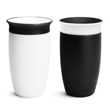 Munchkin Sippy Cups for Toddlers 1-3, Spill Proof 10 Ounce, Black/White