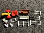 Vtg Fisher Price Little People Farm Accessories Lot trough Fence Panels Tractor