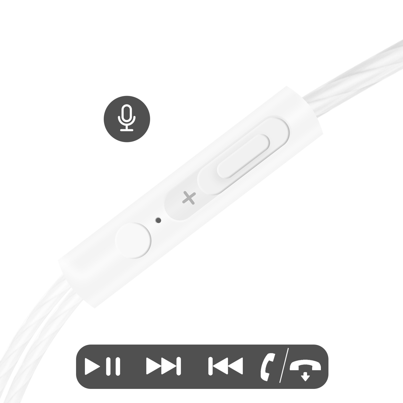 Casque filaire audio HD avec micro intégré antibruit et câble 1.2m - 4