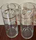 2 Vintage Martini Cocktail Pitcher Glass Barware Birds Pheasants Gold Trim — photo 3
