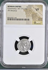 NGC VF Roman AR Denarius Commodus AD177-192 NGC Ancients Certified VERY FINE