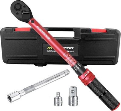 ATsafepro 3/8-Inch Drive Click Torque Wrench,Dual-Direction Adjustable,72-Too...