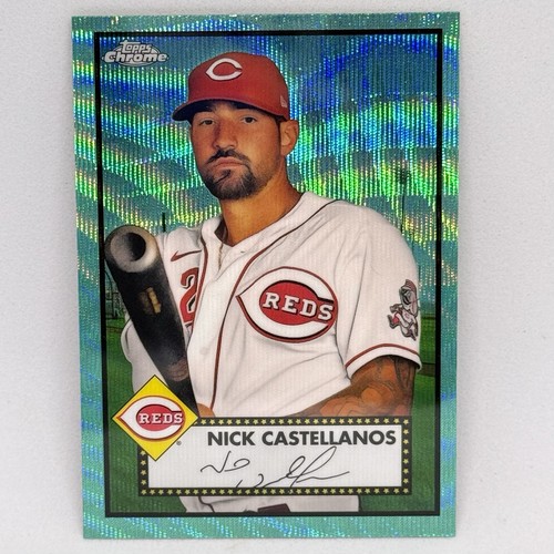 2021 Topps Chrome Platinum Aqua Wave Refractor #249 NICK CASTELLANOS SP - Picture 1 of 2