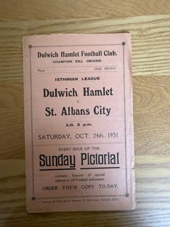 DULWICH HAMLET v ST ALBANS CITY 1931/32