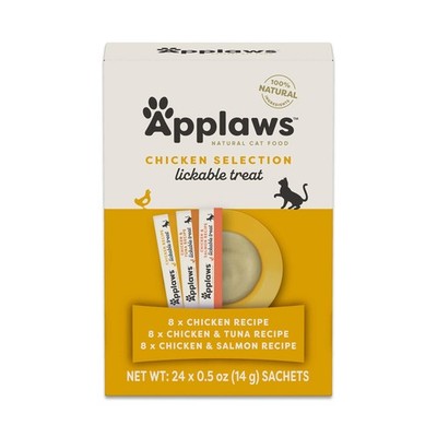 Applaws Lickable Cat Treats, Natural Grain-Free Purée, 0.5 Ounce (Pack of 24) 