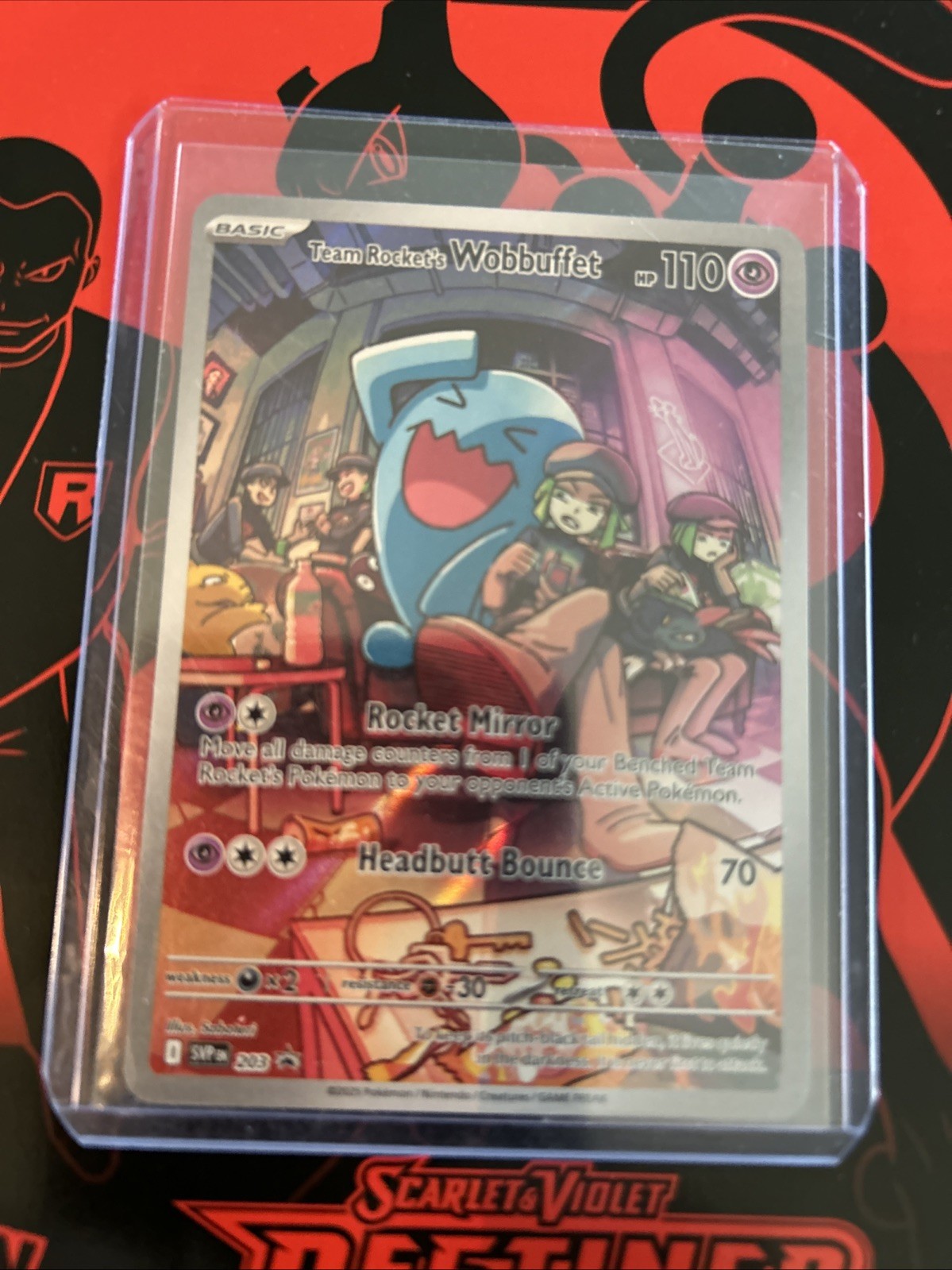 Pokemon TCG Team Rocket’s Wobbuffet 203 Promo Destined Rivals
