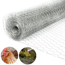Chicken Wire Mesh 5m Roll Fencing Galvanised Hexagonal Wire Netting 13mm or 25mm 3.20 per metre
