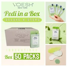 Voesh Pedi Deluxe 4 Steps (Box of 50 packs) - Green Tea Detox