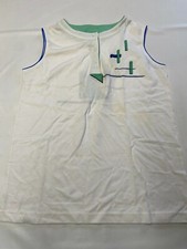 Womens TAIL White Vintage USA Made Sleeveless Polo Shirt Sz M
