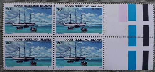 Multiples of stamps from Cocos (Keeling) Islands, featuring ships, 1976 - Picture 10 of 14