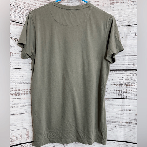 Roberto cavalli Tee Mens Sz M Snake Print crew Neck Logo Army Green cotton shirt - Picture 4 of 14