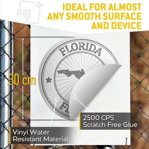 2 x Vinyl Stickers 30cm (bw) - Cool Florida USA Map America #41887 - Afbeelding 3 van 8