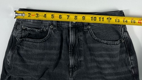 American Eagle Women’s 6 Black Baggy Jean Short Boho Distressed High Rise - Picture 10 of 13