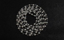 3 Feet Pearl Round Smooth 4-4.5mm Beads, Rosary Beaded Chain Silver Plated Wire