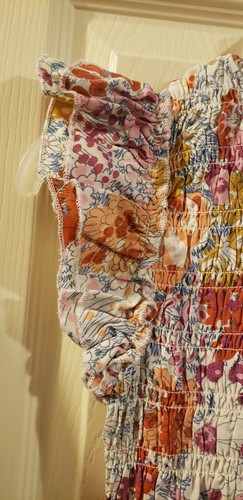 Liberty Love Girl Dress Summer crumpled with Flowers Size S (6-8) - Picture 3 of 4