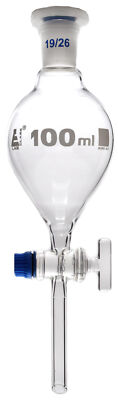 Eisco Labs 125ml Separatory Funnel, Squibb, Glass Stopcock - Borosilicate Glass