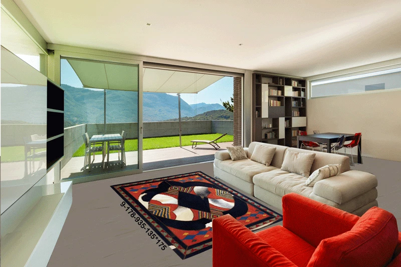 NEW Modern Luxury: Exquisite Handmade Cowhide & Persian Patchwork Area Rug 9-178 - Image 3 of 4