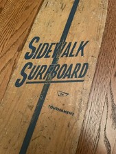 Tabla de surf antigua Nash Sidewalk de los años 60 rara, publicidad Tiger A-Go-Go