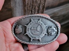 P Vintage BELT BUCKLE Boating 1988 limited proof Milwaukee N.A.S.B.L.A. safety