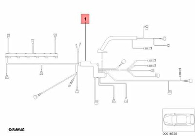 2007 BMW 328i Engine Wiring Harness OEM 12517555015 for sale 