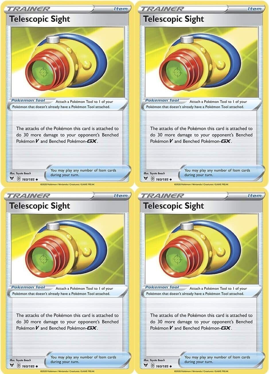 PLAYSET x4 - Telescopic Sight x4 - Vivid Voltage 160/185 - Uncommon Trainer