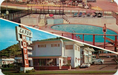 Roadside Postcard La Fon Motel, Manitou Springs, Colorado - used in 1961