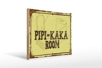 Holzschild Spruch 30X40 Cm Pipi-Kaka Room Deko