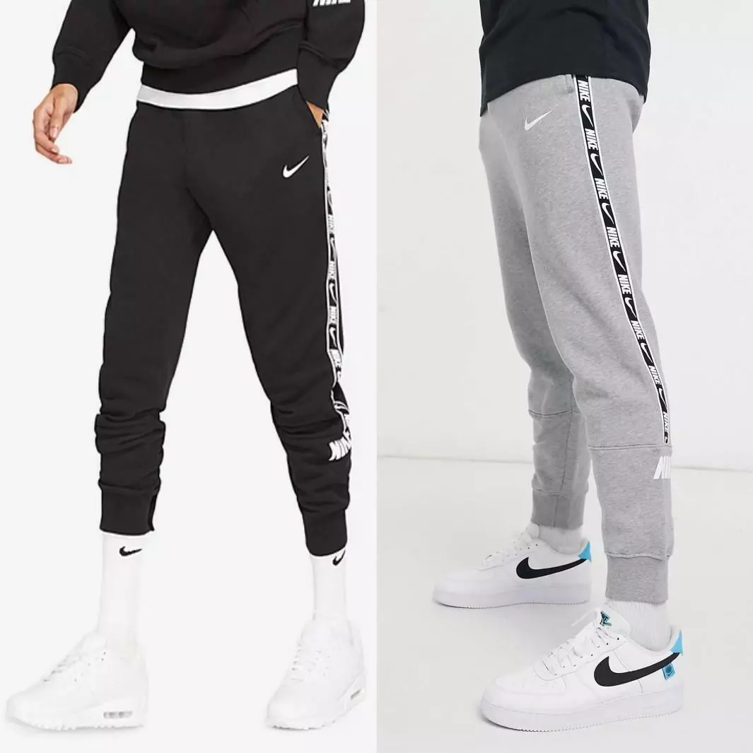 Nike Mens Fleece Joggers Repeat Logo Tape Sports Track Pants Jogging  Bottoms