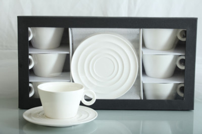 12tlg. Designer Porzellan im Geschenkbox Cappuccinotassen  Kaffeetassen Tassen