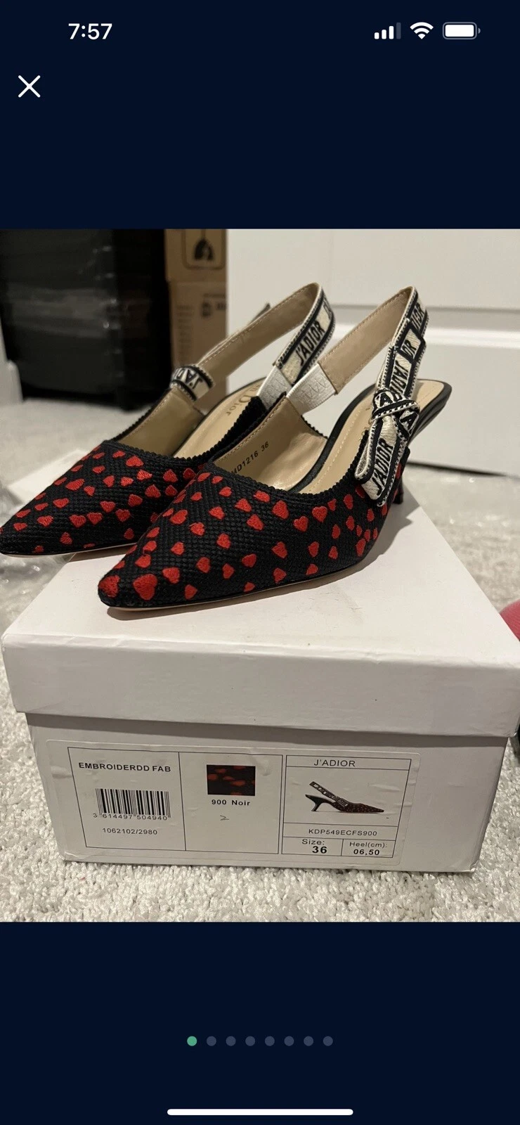 Chaussures fab brodées 100 % authentiques J'adior DIOR