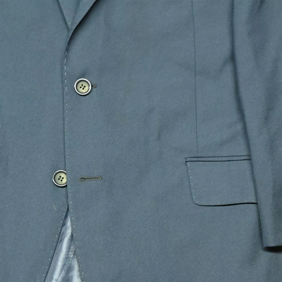 Traje de hombre Apollo King 46R 38x29 solapa pico azul Super 150s 3 piezas Foto 3 de 4