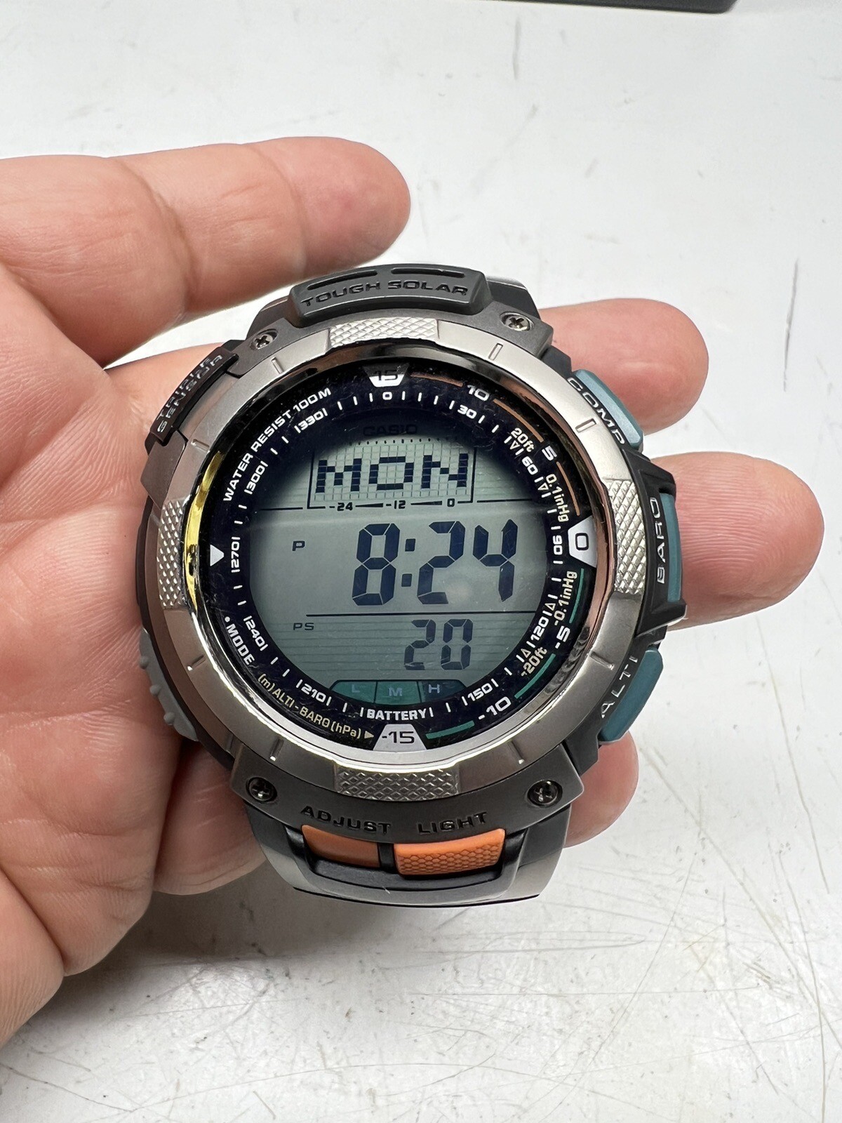 CASIO PATHFINDER PAG80 2894 SOLAR TRIPLE SENSOR 100M DIGITAL MEN'S WATCH. eBay