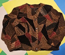 Papillon Vintage Leather Patchwork Women's Jacket Medium Pre-owned Attn See Pics