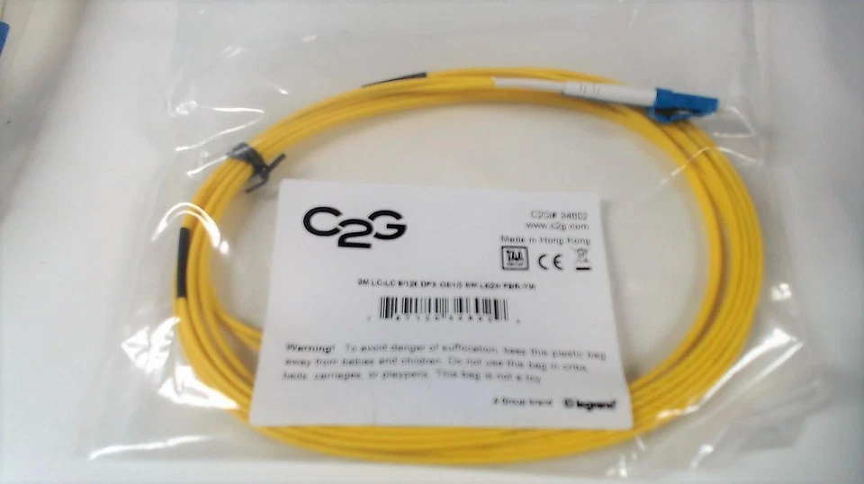 Set of 4 - C2G 3M LC-LC 9/125 DPX OS1/2 SM LSZH Fiber Optic Cable - Image 2 of 3