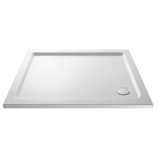 Slimline Rectangle Low Profile Shower Tray Bathroom White 40mm Stone Resin