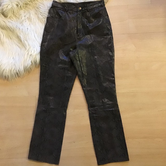 snakeskin leather trousers