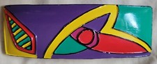 Vintage 1960s 1970s MOD Hippie Pink Purple Yellow Green Barrette Hair Clip Large