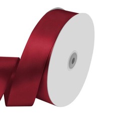1-1/2" Wide x 100 Yards Single Faced Polyester Wine Red Satin Ribbon Perfect ...