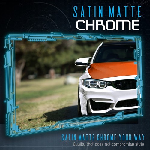 Orange Satin Matte Chrome Metallic Vinyl Film Wrap Sticker Air Free 36" x 60" In - Picture 4 of 8
