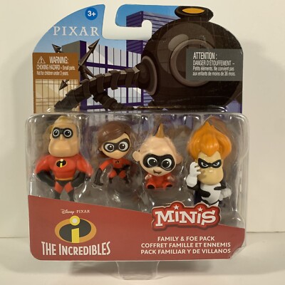 Disney Pixar The Incredibles Minis Family Foe Pack Mattel 3+