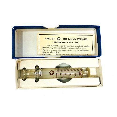 Vietnam Era 6515-514-2395 Hypo CZ 642 Hypodermic Luer Syringe 2 cc 1962, 2 Pcs - Picture 2 of 11