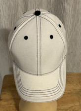 WHITE HAT CAP WITH BLACK LINES CINTAS HIGH QUALITY ONE SIZE ADJUSTABLE NEW