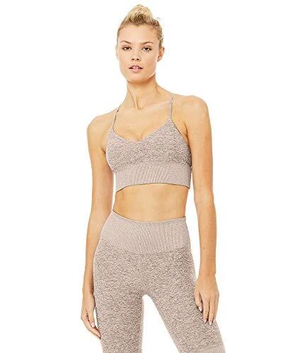 Alo Yoga Women's Alosoft Lush Bra Gravel Heather M