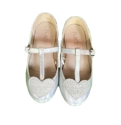 The Children’s Place Girl's Silver Giltter Heart Shoes Toddler