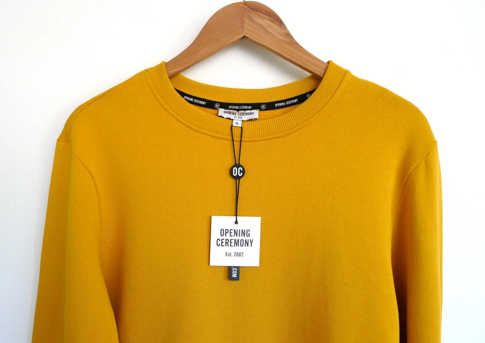 CEREMONIA DE APERTURA Sudadera en Blanco Amarillo Mostaza Tabaco Suéter SSENSE XS NUEVA CON ETIQUETAS Foto 2 de 4