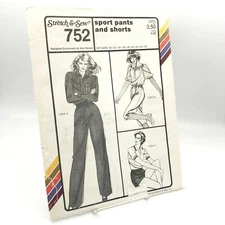 Stretch and Sew 752 Sport Pants and Shorts Hip Size 30 46 Uncut Pattern